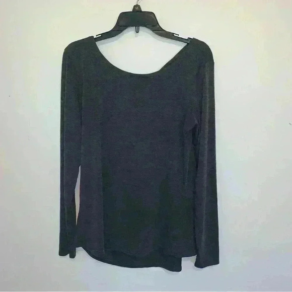 Athleta Open Back Flexlight Top Dark Heathered Gray Long Sleeve Athletic Size M - Picture 3 of 11
